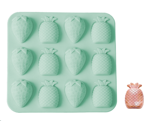 <span class=keywords><strong>Moule</strong></span> en silicone de qualité alimentaire à 12 cavités, design fruits fraise et ananas, pour chocolat, glaçons, bonbons et gâteaux, idéal pour la pâtisserie DIY - Product Image 6