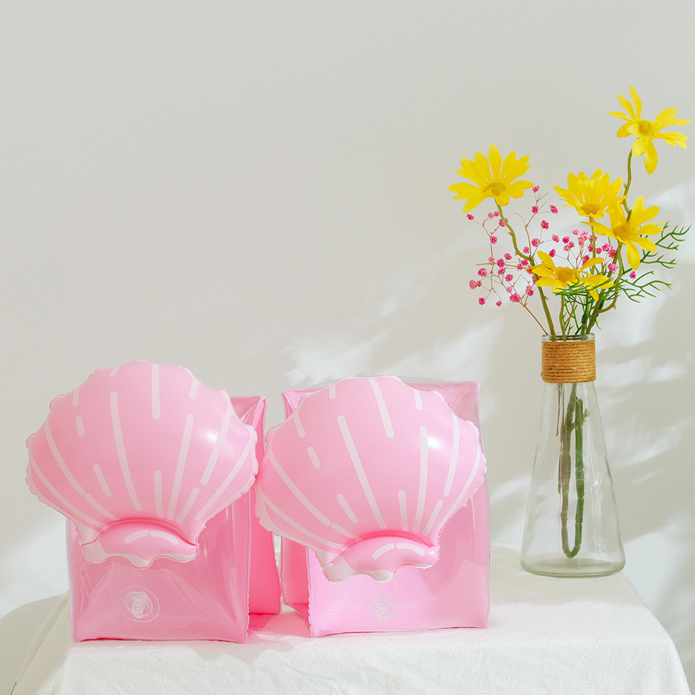 Brazaletes de conchas de mar rosas (un par)