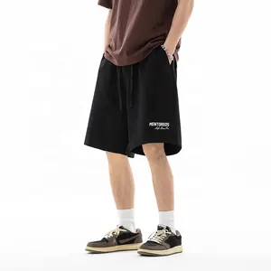 Toptan yüksek kalite 280G moda Streetwear yaz sweatpants alfabe baskı gevşek rahat erkek şort