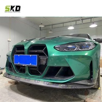 Pour BMW G80 M3 G82 M4 2021+ Kit carrosserie diffuseur de pare-chocs style R4X en fibre de carbone sèche, lèvre avant