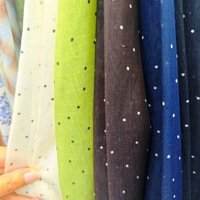 Changxu Textile Nouvelle Collection Tissu Imprimé à Pois pour Vêtements Femme et Fille, Rayonne Viscose Lin, Vente en Gros, OEM&ODM