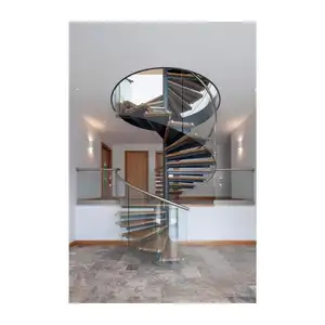 Modern Glass Stair Steps Spiral Staircase Prices Iron Snail Stairs