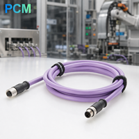 Cable de Extensión Profibus M12 Código B de 5 Pines Macho a Hembra, Cable Conector de Red Fieldbus para Automatización Industrial, Sensor y Actuador