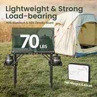 Petite table de camping pliante avec étagères latérales et filet, table de pique-nique portable, essentiels pour le camping en voiture, robuste et légère