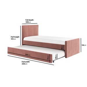 Letto singolo moderno imbottito rosa con 2 materassi, letto estraibile reclinabile <span class=keywords><strong>salvaspazio</strong></span>, elegante arredamento per camera da letto - Product Image 6