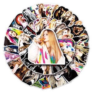 51 Uds Rock Star Avril Lavigne pegatinas de grafiti personalizadas para Laptop Skateboard vinilo cantante pegatina - Product Image 5