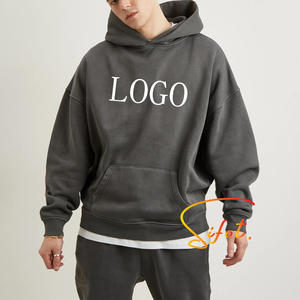 Sifot Wholesale Embroidery Custom Logo Disstressed <b>Man</b> Streetwear <b>Hoodie</b> 100 % Cotton 480 Gsm No String - Product Image 1
