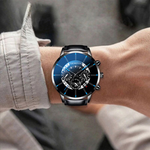 Modisches Luxuriöses Blaues Perlenarmband Herren Quarzuhr-<span class=keywords><strong>Set</strong></span> Hochwertige Casual Business Kalenderuhr Armband-<span class=keywords><strong>Set</strong></span> für Männer - Product Image 6