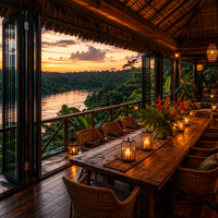 Fenêtre pliante JUNYAO Factory Rainforest Lodge 5+20A+5 Low-E résistante aux ouragans NFRC CE OEM pour villa en pleine jungle