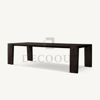 Decoout américain classique en bois massif meubles de restaurant longue table villa taille personnalisée vente directe d'usine