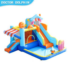 Château gonflable combiné moderne pour l'extérieur, avec toboggan aquatique et souffleur, pour les fêtes d'enfants - Product Image 1
