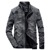 Casuales de los hombres de la chaqueta de Denim Vintage ropa Retro de Jean chaqueta de la motocicleta de Slim ropa para hombres