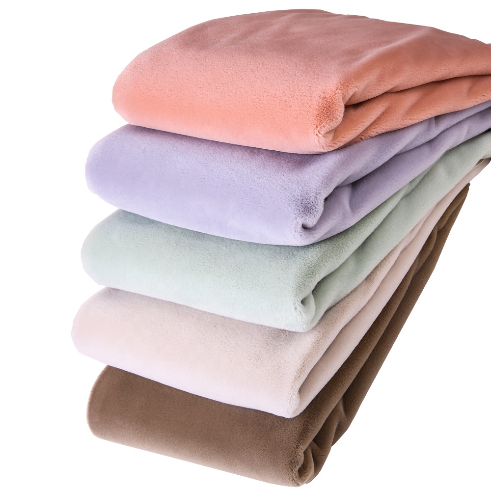 Custom 100% Polyester Knitted Plush Warm Rabbit Hair Faux Fur Fabric For Bags Slippers Scarf