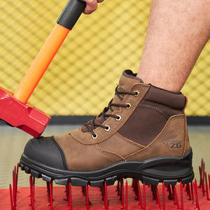 ZG-L602 Stivali di Sicurezza Australiani in Pelle Crazy Horse, Resistenti all'Olio e all'Usura, Durevoli, per Esterni, Marroni, con Zip - Product Image 6