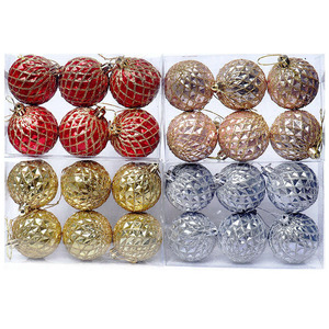 6cm <b>Plastic</b> Electroplated Special-shaped Christmas Ball Ornaments Hand Painted Round Baubles Xmas <b>Tree</b> Holiday Decorations - Product Image 2