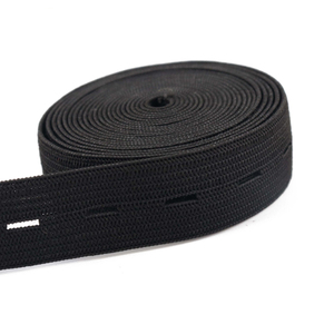 <span class=keywords><strong>20mm</strong></span> 25mm Blanc Noir Poliester Sangle Boutonnière Bande Élastique Réglable Avec Trous pour Vêtements - Product Image 4