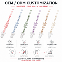 Chaîne de sucette personnalisée en silicone pour bébé, OEM ODM, attache de dentition réutilisable pour bébé, support de sucette