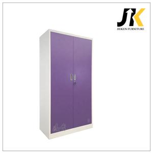 خزائن فولاذية بقفل وبابين لتخزين ملابس الموظفين، خزانة ملابس معدنية لغرفة النوم مع قضبان تعليق وخزائن صغيرة بقفل - Product Image 4