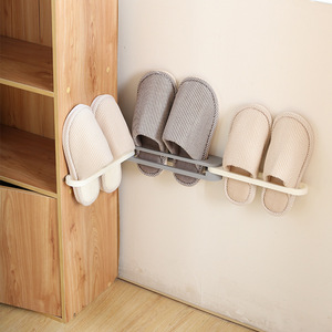 3 in 1 <strong>Shoes</strong> <strong>Rack</strong> Bathroom Fold <strong>Wall</strong> Mounted Hanging Slipper Storage Shelf Home Behind <strong>the</strong> Door Organizer Punch Free Towel Rod - Product Image 3