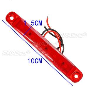 6Pcs Truck Trailer Side Marker <b>Indicators</b> Light Car Signal Brake Rear Warning Tail Clearance Light 9-LED 12V 24V Warning Lamp - Product Image 6