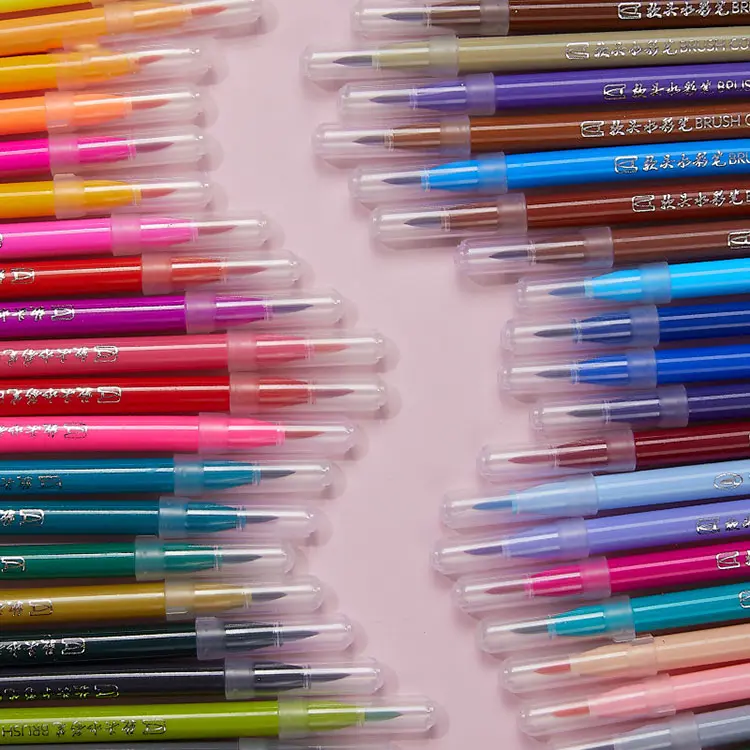 לא רעיל רך מברשת צבעי מים עט 24 צבעים כפול מברשת עט סט אמנות סמן מכתבים <span class=keywords><strong>Se</strong></span>