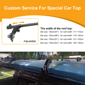 Barra de Techo Universal Personalizada para Automóvil, Tipo Canaleta, Negra, Capacidad de 50 kg, HJ-RB100 120-135 cm, JINHUIJU - Product Image 3