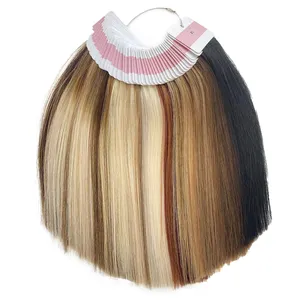 Factory Wholesale Russian Human Hair Extensions Supplier Tag Ring Customized Color Ring Color Swatches With Logo Label