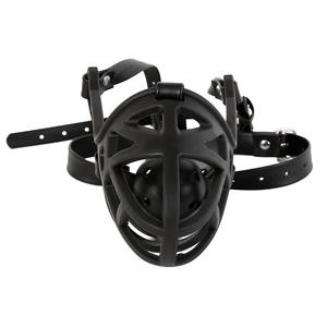 Maschera Fetish Giocattoli Erotici Maschera Anti-morso con Tappo per la Bocca Ball Gag Museruola da Cane in Pelle PU Nera Accessorio Sessuale - Product Image 6