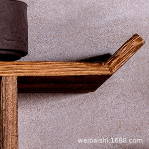 Étagère murale en bois massif, multi-compartiments, nouveau style chinois, support pour théière, étagère de rangement pour salon - Product Image 3