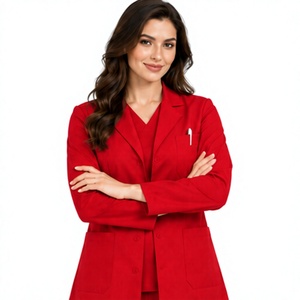 Blouse de laboratoire blanche pour femmes médecins, manches longues, respirante, uniforme médical en coton et polyester, tenue de travail pour hôpital et laboratoire, personnalisable - Product Image 1