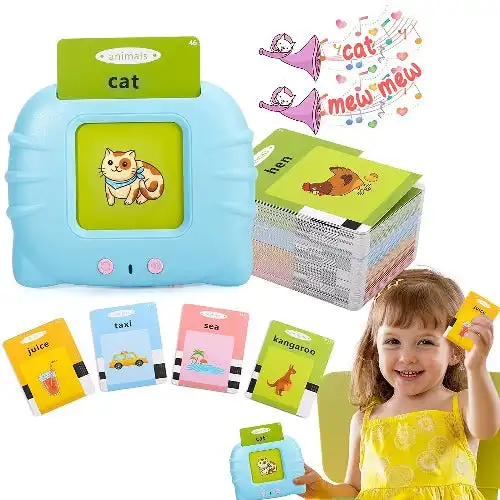 Bible Kid Educational Preschool Words Animals Electronic Audible Flash Cards Machine Learning Toys Phonics Talking Flash Cards