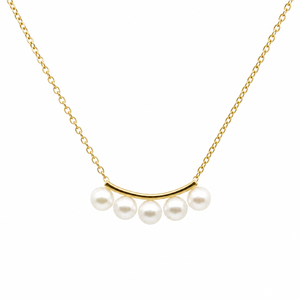 Conjunto de Joyería UM de Plata 925 con Perlas de Agua Dulce Crescent Prelude (Pendientes + Collar con Colgante) para Uso Diario/Regalo Unisex - Product Image 3