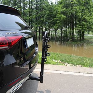 Support de vélo de remorquage arrière de voiture, support d'attelage de vélo de véhicule automobile, 4 sangles en caoutchouc de vélo, support de vélo pliable - Product Image 5