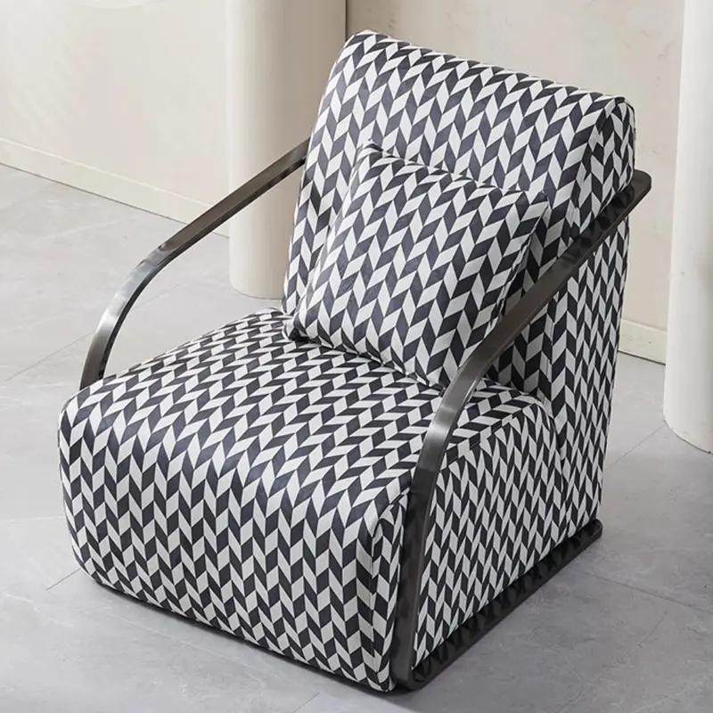 Kursi lengan nyaman ruang tamu sofa tunggal modern kursi santai untuk ruang kecil mewah hitam dan putih aksen kursi set 2
