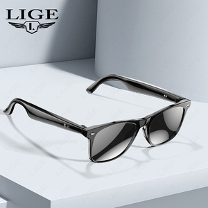 LIGE BWW100 Gafas inteligentes Respuesta de teléfono Ai Traducción inteligente Asistente de voz A prueba de polvo Escuchar música UV400 Gafas de sol - Product Image 1