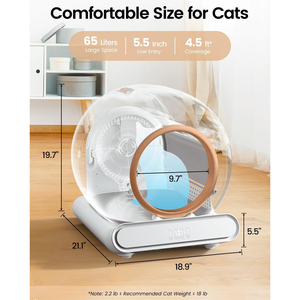 <span class=keywords><strong>Robot</strong></span> à litière intelligent autonettoyant 65L avec contrôle WiFi via l'application Tuya, grande capacité, sacs à litière inclus, design tendance - Product Image 4