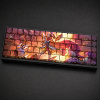 Ensemble de touches de clavier mécanique pour jeux vidéo, personnalisées, anime fantasy, 68 touches, PBT, sublimation par transfert, impression latérale, profil OEM
