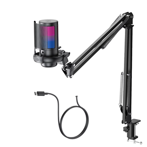 XTUGA G06 Profesional RGB Con Cable <span class=keywords><strong>Gaming</strong></span> Headset Boom Arm Stand Micrófono para PC Micros Mic Microfone Mikrofon - Product Image 1