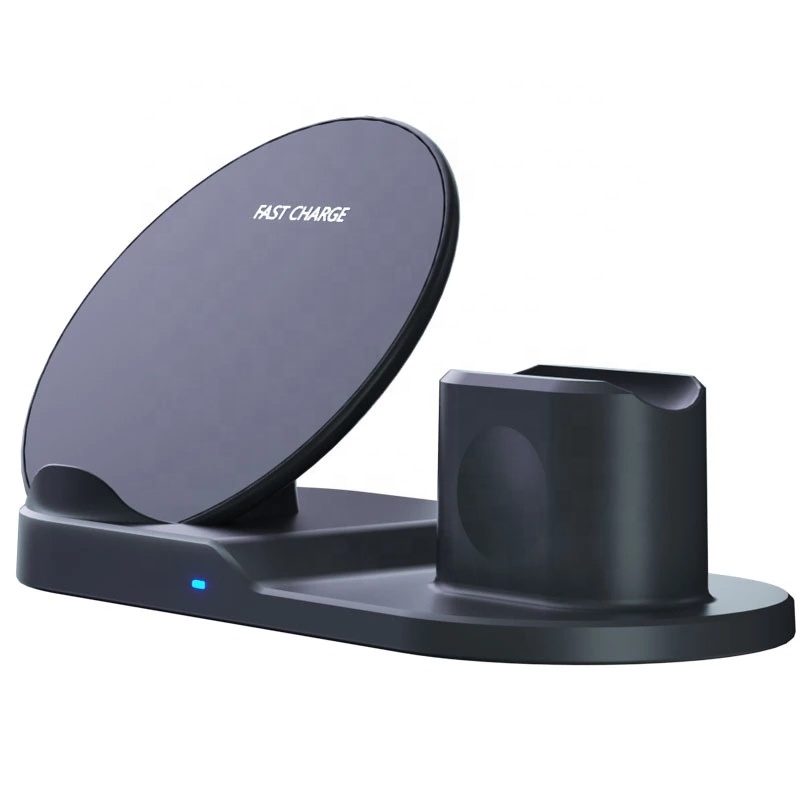 Оригинальное горячее 3 в 1 Беспроводное зарядное устройство CE FCC Зарядка pad 10 Вт настольная зарядка подставка беспроводные зарядные устройства