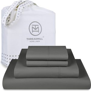 Bộ Ga Trải Giường 4 Món, Vải Cotton Chải Kỹ Cao Cấp 100%, Đếm Chỉ 600 Và Ga Trải Giường Nhà Và Khách Sạn Màu Trơn Với Túi Sâu Đàn Hồi - Product Image 6