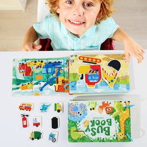 Jumon ปริศนา Montessori หนังสือที่เงียบสงบการจดจำคำเด็กปฐมวัยสติกเกอร์ตรัสรู้ของเล่นหนังสือ - Product Image 2