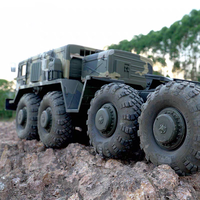 CROSSRC BC8 1/12 Camion Militaire Soviétique MAZ537 à Coque Métallique Rigide 8x8, Modèle de Voiture RC pour Hobby, Télécommande 6 Canaux, Portée 100M