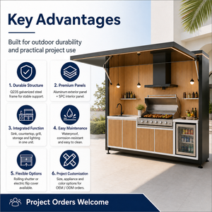 <span class=keywords><strong>Cucina</strong></span> Esterna Moderna Personalizzata in Acciaio Inossidabile <span class=keywords><strong>con</strong></span> Design Modulare, Lavello BBQ Antiruggine per Villa, Patio e Sala da <span class=keywords><strong>Pranzo</strong></span> - Fornitore - Product Image 3