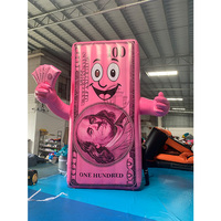 Modèle publicitaire gonflable personnalisé en forme de dollar rose pour extérieur, décoration en forme de dollar américain, modèle gonflable