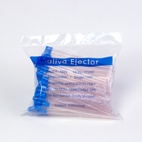 Ejektor Saliva Gigi PVC Bersertifikat CE, Tip Hisap Evakuasi Gigi, Ejektor Saliva dengan Ujung Biru