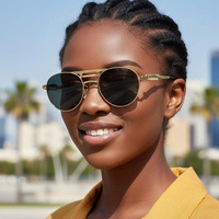Lunettes de soleil premium, lunettes de soleil à branches à ressort, lunettes de soleil circulaires, protection UV400, lunettes de soleil tendance, nouveautés, lunettes de soleil en métal, steampunk