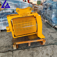 Godet tamiseur hydraulique rotatif pour mini-excavatrices, conçu pour tamiser et séparer les matériaux de traitement sur site