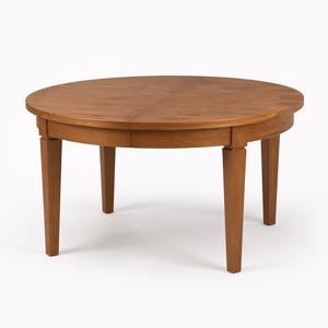 Table à manger ronde réglable en chêne massif au design moderne pour la maison et l'hôtellerie, mobilier de salle à manger - Product Image 1