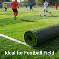 Gazon synthétique tissé sur mesure pour terrains de football, écologique, sans remplissage