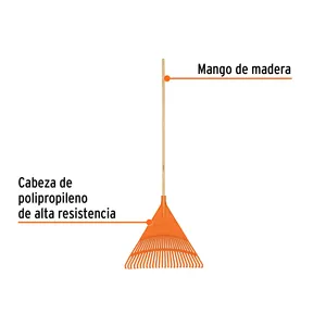 Set di 6 rastrelli da giardino in plastica rigida 26 denti manico da 48 pollici per la cura del prato